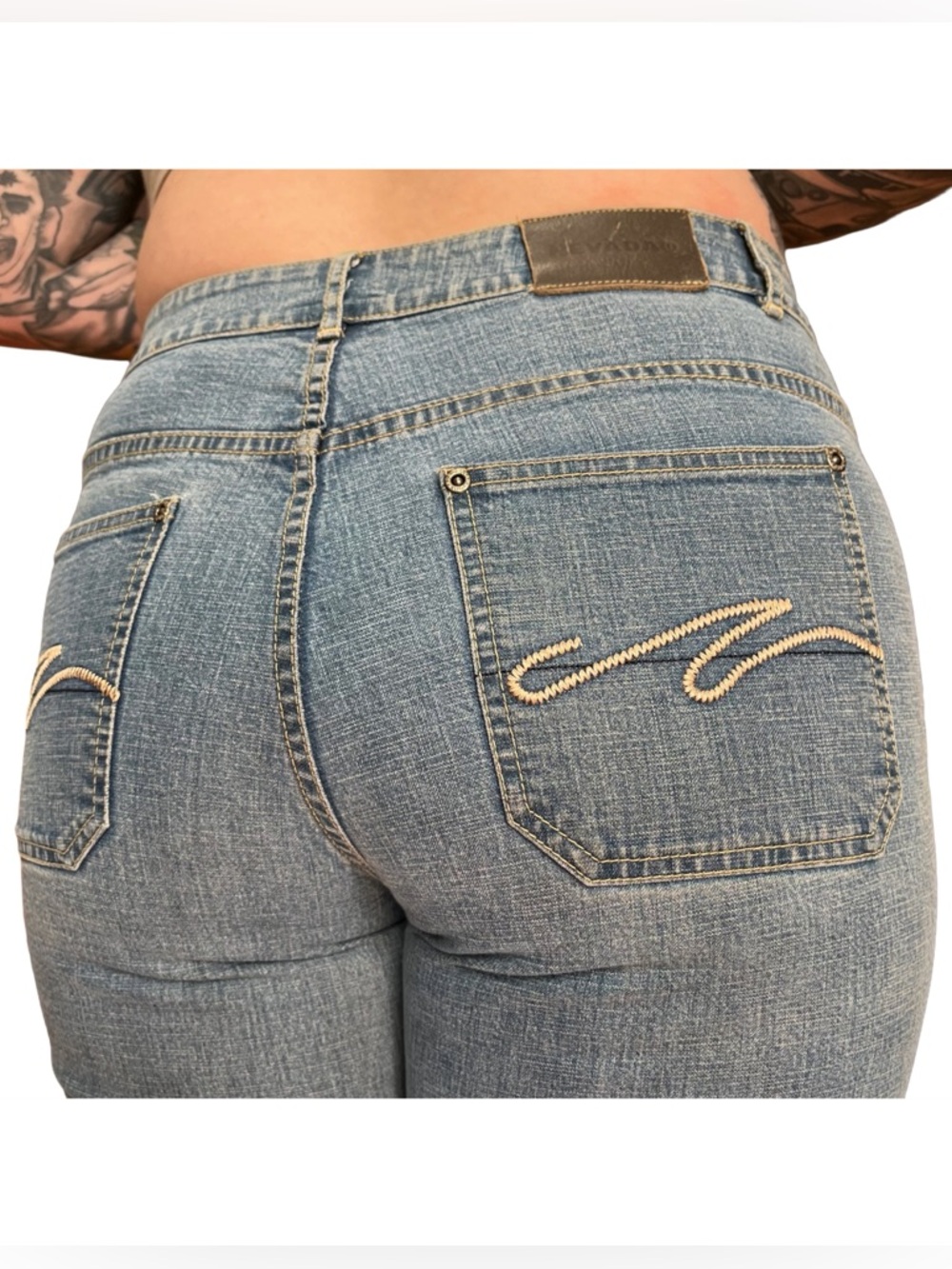 Y2K Nevada Embroidered Bootcut Jeans 12 | Mid Rise Stretch, Zip Pocket